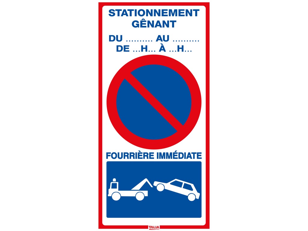 Panneau Stationnement gênant 2 en 1